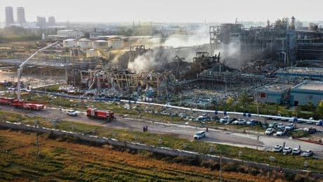 Search efforts continue at the site of a China chemical plant explosion as fate of 6 missing unknown