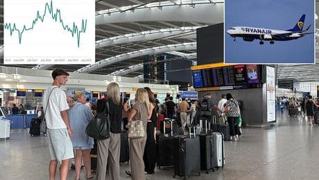 The most expensive summer break ever? Cost of flights soars by 30% in just one month as Brits jet off abroad on holiday while inflation continues to bite at home