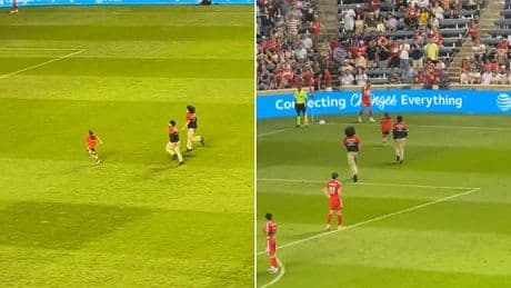 Young field invader in Chicago leaves security embarrassed in wild viral moment