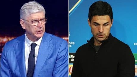 Arsene Wenger and Mikel Arteta in disagreement after Arsenal Champions League exit
