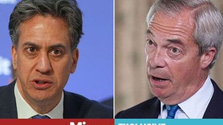 Ed Miliband says 'I'm 100% up for a fight with Nigel Farage' over Net Zero - and Starmer is too