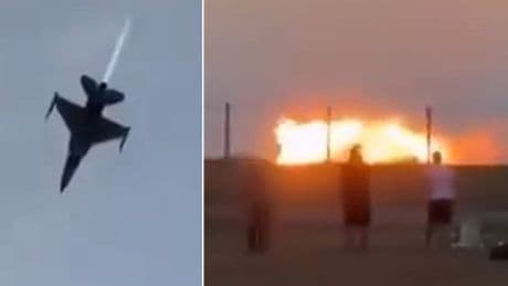 Jet pilot killed in fireball crash during training stunt for Radom airshow in Poland
