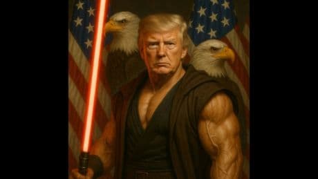 Trump'tan Star Wars (Yıldız Savaşları) göndermesi: Savaşçı olarak resmedildi