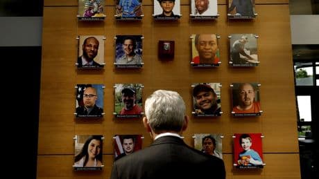 An exhibit honoring victims of gun violence is taken down at ATF headquarters