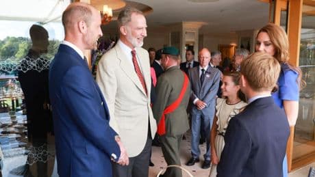 El saludo cómplice a Charlotte y otras anécdotas del encuentro entre Felipe VI y los príncipes de Gales en Wimbledon