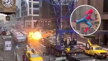 Spectaculair: Spider-man slingert door de straten van Glasgow