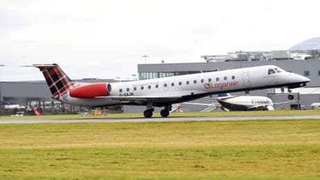 Loganair plane forced to make emergency landing after engine burst into flames