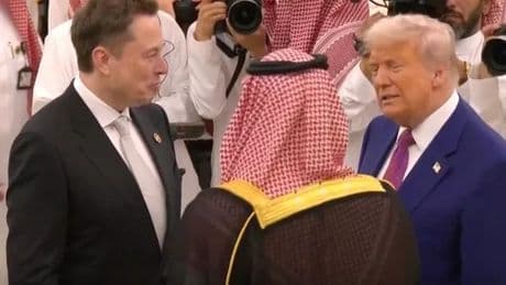 Elon Musk hogs limelight with awkward act in front of Donald Trump in Saudi