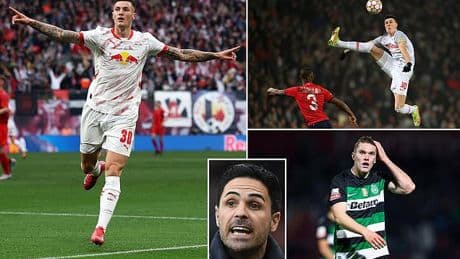 Revealed: How much Arsenal will have to pay for top striker target Benjamin Sesko after RB Leipzig 'drop price' for Slovenian star