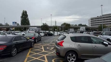 UK airport pick-up chaos as drivers stuck in nightmare queues for an hour