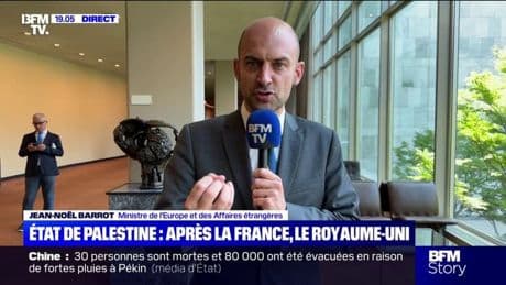 État de Palestine: "Nous avons sauvé une perspective politique qui était en danger de mort", se félicite Jean-Noël Barrot, ministre de l'Europe et des Affaires étrangères