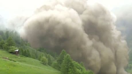 Search for missing Swiss glacier collapse victim as village destroyed by rocks