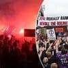 Crystal Palace fans gather at Selhurst Park to fiercely protest against UEFA's decision to kick them out of the Europa League