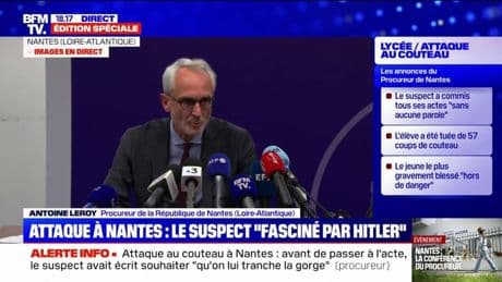 Attaque à Nantes: selon le procureur, "beaucoup de choses laissent à penser" que le suspect n'a pas rédigé son manifeste lui-même
