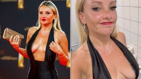Evelyn Burdeckis erleidet Kleid-Panne beim „Deutschen Fernsehpreis“