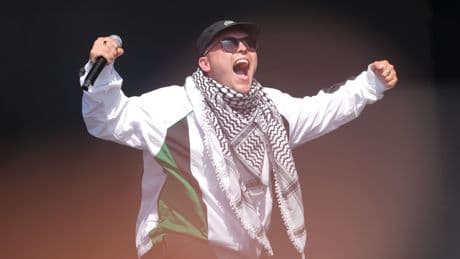 Mo Chara says ‘I’m a free man’ as Kneecap take to Glastonbury stage