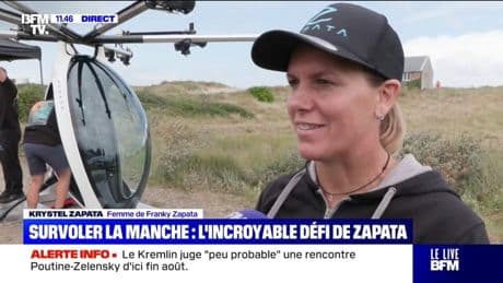 "Je suis assez confiante": La femme de Franky Zapata, qui va tenter de traverser la Manche en Air Scooter, réagit sur BFMTV