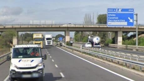 Un herido grave en un accidente de tráfico múltiple con cinco camiones implicados en Utebo (Zaragoza)