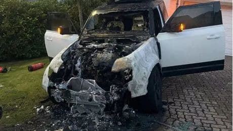 Car firebombed at plush home of gangster Mark Richardson's close pal while 'child in back seat'