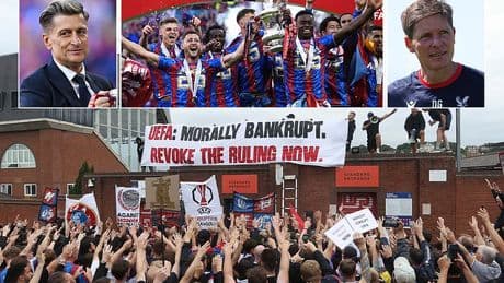 Crystal Palace appeal Europa League banishment to Court of Arbitration for Sport, as 'expected date of verdict is revealed'