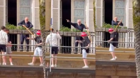 Un anciano planta cara a hooligans ingleses en Bilbao a &quot;golpe&quot; de bastón