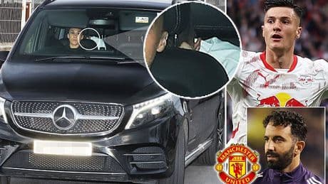 Hiding from Eddie Howe, Benjamin? Sesko arrives in Manchester for Man United medical ahead of £74m transfer from RB Leipzig - as new details of Red Devils' big-money deal are revealed