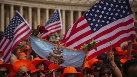 Whoops, waves, tears: Faithful react to Pope Leo's first Sunday blessing in St. Peter's Square