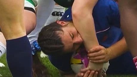Women's Rugby World Cup BITING storm: French woman sparks fury as she appears to bite opponent - and it goes unpunished