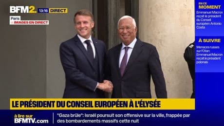 Emmanuel Macron reçoit le président du Conseil européen Antonio Costa