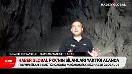 Terör örgütü PKK işte burada silahları bıraktı! İlk kez Haber Global görüntüledi