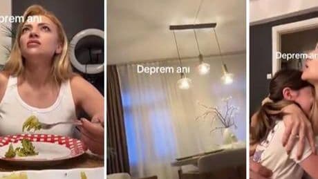 Balıkesir'deki depreme yemek masasında yakalandılar! Telefona gelen bildirimi ve deprem anını kaydettiler
