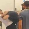 Moment McDonald's customer jumps over the counter and starts brawling with staff
