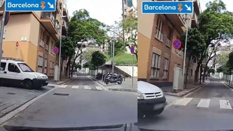 Una furgoneta se salta un ceda el paso en una calle de Barcelona y, de no ser por un volantazo, tal vez no lo cuentan: “Me has dado un susto de muerte”