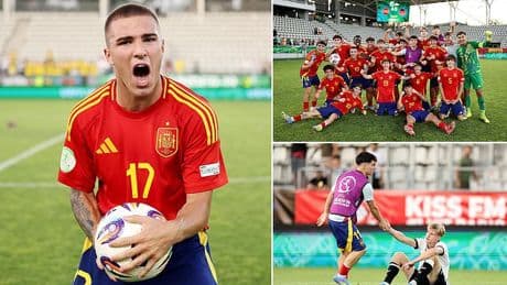 Is this the craziest EVER finish to a match? Three goals in added-time and FIVE in extra-time as Spain edge Germany in 6-5 thriller at U19 Euros
