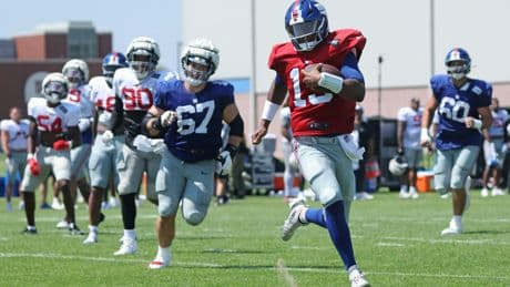 Giants offense flips the script to win the day in first padded practice