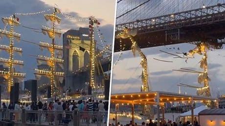 Twee doden nadat groot zeilschip tegen brug vaart in New York