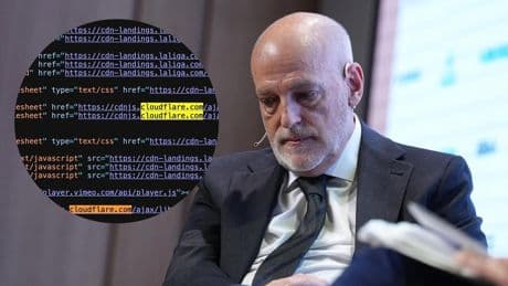 LaLiga de Tebas usa los servicios de Cloudflare para promocionar su campaña contra la piratería en el fútbol