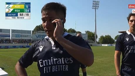 Coupe du monde U20 de rugby : privé de micro, l’arbitre d’Afrique du Sud-Australie appelle son assistant vidéo... par téléphone
