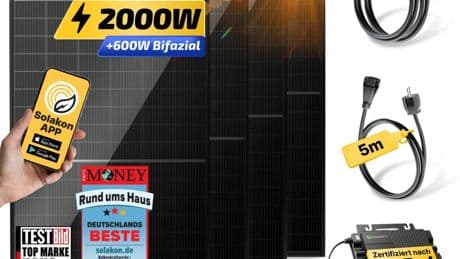 Vier Module und bifazial: Balkonkraftwerk mit 2.000 Wp Leistung im Angebot