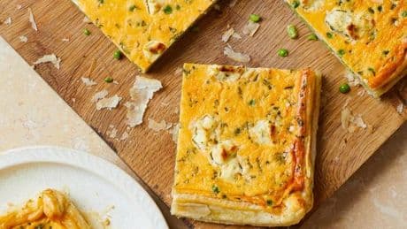 Erbsen-Frischkäse-Tarte: Das Runde muss ins Eckige
