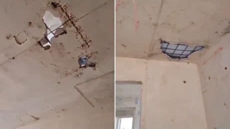 Hatay Samandağ’da TOKİ inşaatında tavan çöktü