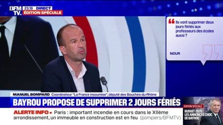 "Il faut censurer ce gouvernement le plus rapidement possible", estime Manuel Bompard, coordinateur de LFI et député des Bouches-du-Rhône
