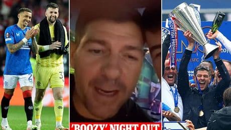 'F*** Debbie, I love Rangers!': 'Boozy' Steven Gerrard professes love for his former side in hilarious X-rated clip - amid speculation of a return to Ibrox