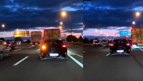 La peligrosa maniobra de un camión tras tomar una salida en la M-45 de Madrid: “Los camiones se creen los amos de la carretera”