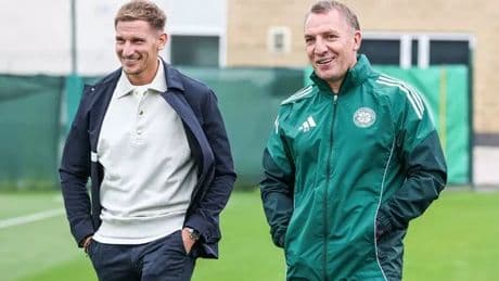 Leicester City legend spotted at Celtic as Brendan Rodgers gives VIP tour of Lennoxtown