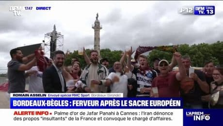 Bordeaux-Bègles: la ferveur continue à Bordeaux après le sacre européen en rugby