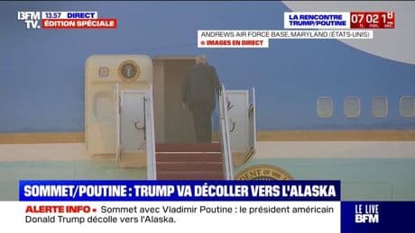 Sommet Trump-Poutine: le président américain monte dans l'Air Force One pour rejoindre l'Alaska