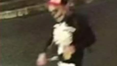 Town terrorised by 'skeleton thief' as CCTV shows prowler in creepy outfit