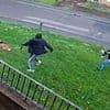 Moment dog walker is chased down street by three men minutes before being stabbed to death - as trio deny murder