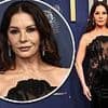 Catherine Zeta-Jones, 55, turns heads as she goes braless beneath a semi-sheer black gown at the 2025 Emmys